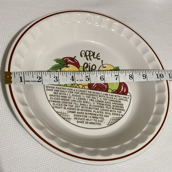 Manoir Collection Apple Pie Plate, Vintage Ceramic Pie Recipe Deep Baking Dish - Picture 7 of 11
